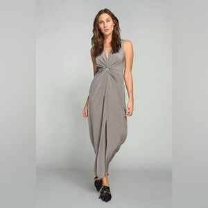 Obakki 100% SILK Gray Maxi Dress